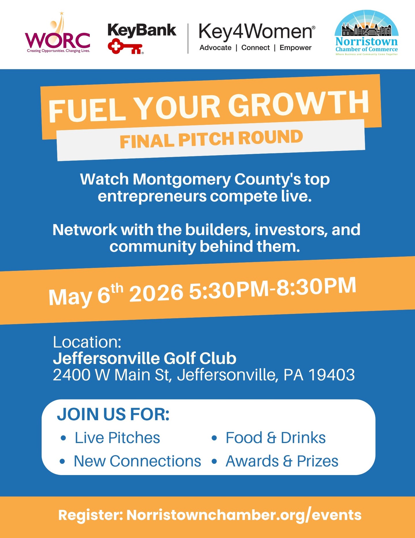 Watch Montgomery County's top entrepreneurs compete live.

Network with the builders, investors, and community behind them.