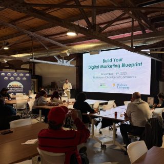 Our Digital Marketing Blueprint workshop brought together business owners from across Norristown for an interactive, high-energy evening of learning, connection, and practical strategy.

Led by Zachary Piotti, Digital Marketing Consultant at Widener University’s SBDC, the session walked attendees through the core pillars of successful online marketing: identifying your audience, crafting content that resonates, understanding SEO and AIO, choosing the right digital platforms, and using AI tools like ChatGPT to boost efficiency and creativity.

Before the presentation began, participants introduced themselves with a 20-second timer on the screen—an activity that helped everyone connect and set a collaborative tone. The room stayed engaged throughout, with Zachary breaking down complex ideas into clear, usable steps that local business owners can implement right away.

Special thanks to Corbett Inc for hosting us in their beautiful space and to everyone who came out for an evening of growth and strategy. We look forward to continuing to support our business community with hands-on workshops like this one.